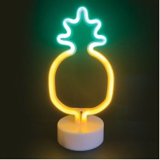 Διακοσμητικό από Neon LED ΑΝΑΝΑΣ με μπαταρία (3xAA) ή USB πράσινο και κίτρινο IP20 13x10x27.8cm | Aca Lighting | FPINAPPLENEON2A
